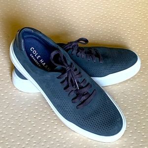 Cole Haan GrandPro Rally Laser Cut Suede Sneaker - Navy